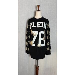 Phillip Plein Black & Gold Star “78” Sweater 
Size - See Measurments